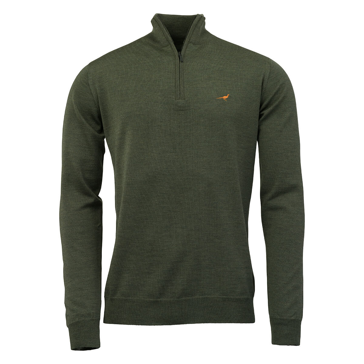 Laksen Norfolk, merino herentrui met rits, woody