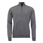 Laksen Norfolk, merino herentrui met rits, overcast