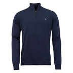 Laksen Norfolk, merino herentrui met rits, supernavy