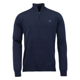 Laksen Norfolk, merino herentrui met rits, supernavy