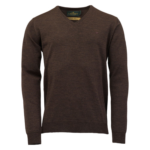 Laksen Sussex V-Neck Merino, brownie