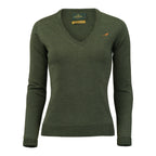Laksen Camilla, merino damestrui met V-hals, woody