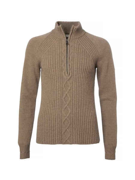 Stella Half Zip Wool Pullover Women Saddle Brown