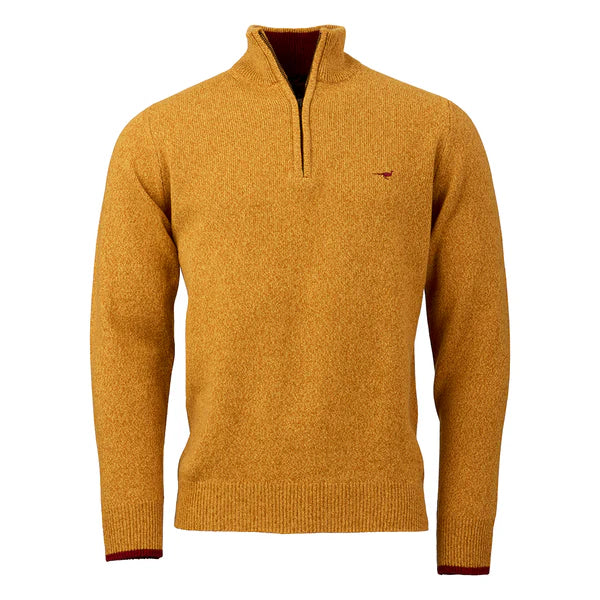 Afbeelding laden in Galerijviewer, Laksen Brompton, lamswollen herentrui met rits, gorse
