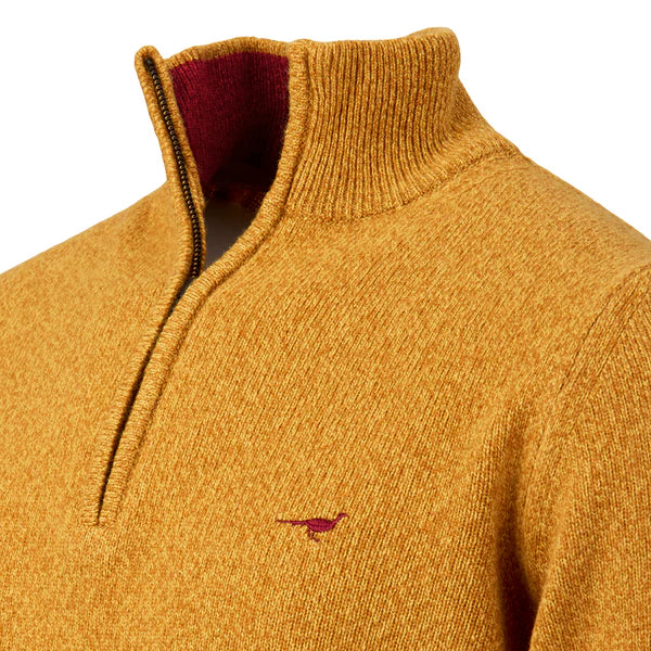 Afbeelding laden in Galerijviewer, Laksen Brompton, lamswollen herentrui met rits, gorse

