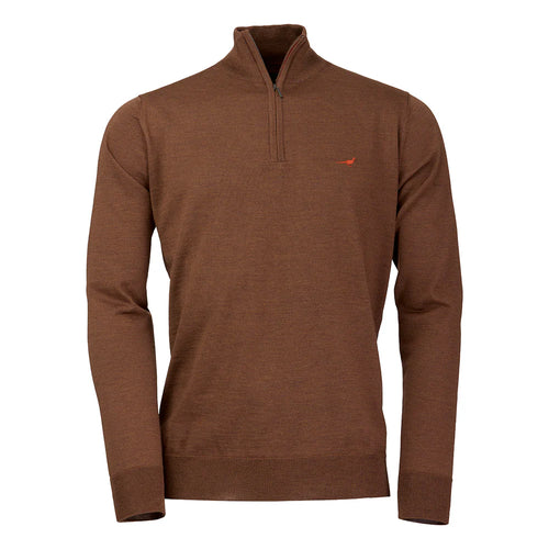 Laksen Norfolk, merino herentrui met rits, rum