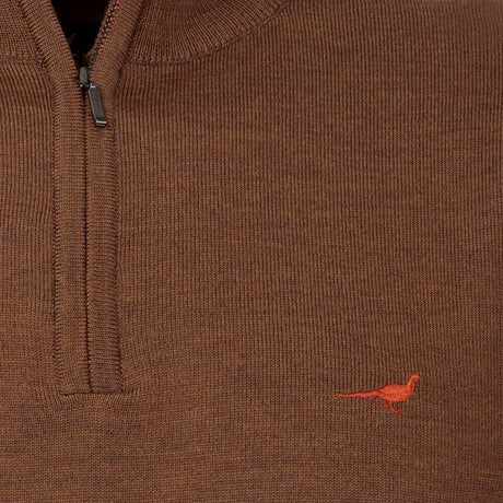 Laksen Norfolk, merino herentrui met rits, rum