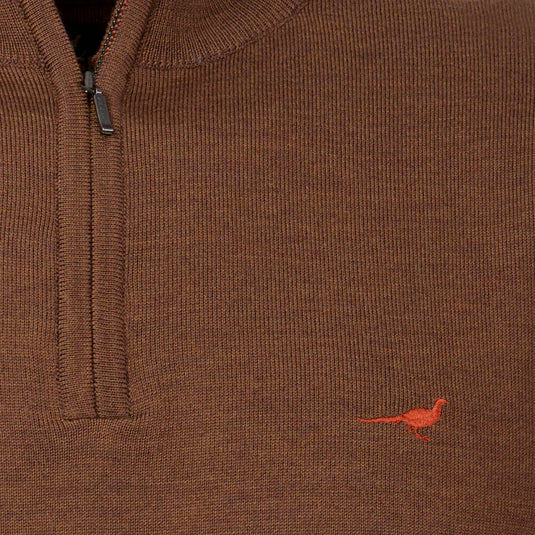 Laksen Norfolk, merino herentrui met rits, rum