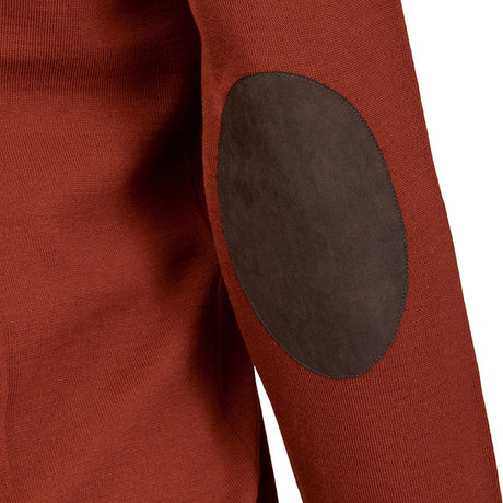 Laksen Sussex, merino herentrui met V-hals, burnt orange
