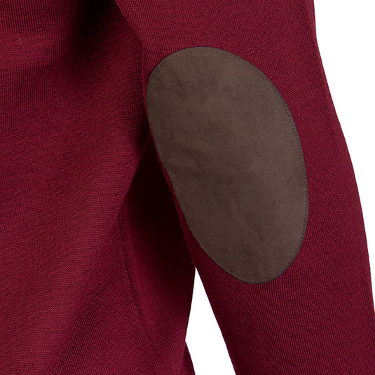 Laksen Sussex, merino herentrui met V-hals, bordeaux