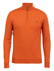 Norfolk Zip Neck Merino Sweater - Orange