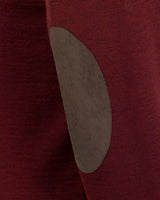Laksen Sussex, merino herentrui met V-hals, vintage port