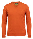 Sussex V-Neck Merino Sweater - Orange