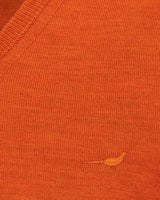 Sussex V-Neck Merino Sweater - Orange