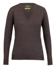 Camilla V-neck Merino Sweater - Chocolate