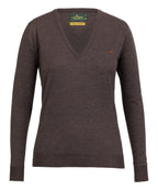 Camilla V-neck Merino Sweater - Chocolate