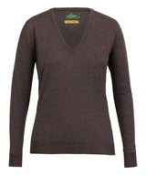Camilla V-neck Merino Sweater - Chocolate