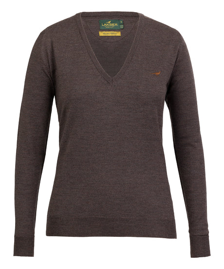 Camilla V-neck Merino Sweater - Chocolate
