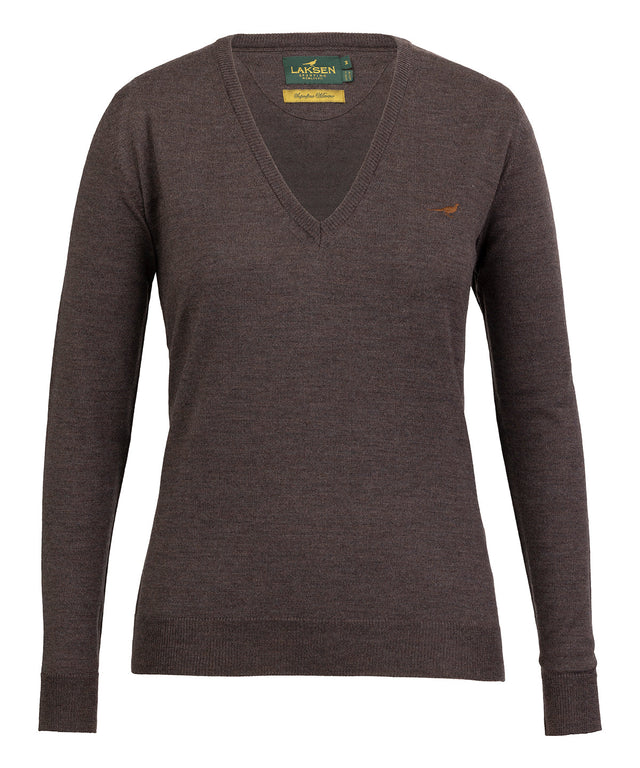 Camilla V-neck Merino Sweater - Chocolate