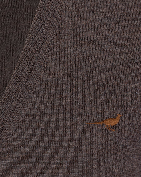 Camilla V-neck Merino Sweater - Chocolate