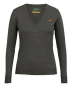 Camilla V-neck Merino Sweater - Loden Green