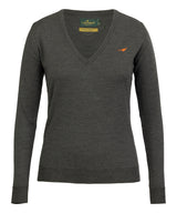 Camilla V-neck Merino Sweater - Loden Green