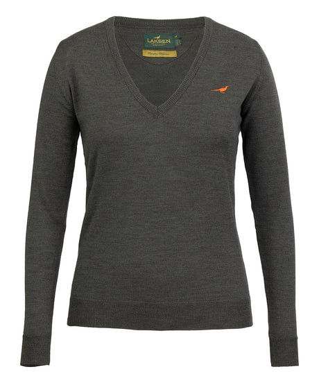 Camilla V-neck Merino Sweater - Loden Green