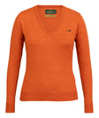 Camilla V-neck Merino Sweater - Orange