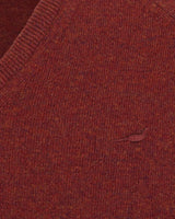 Laksen Trent V-Neck, lamswollen herentrui, rusty