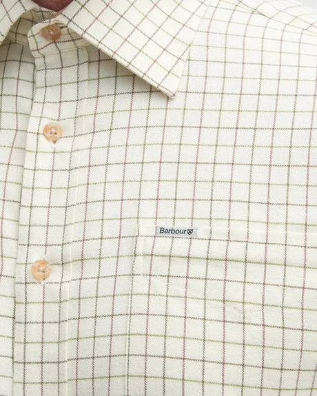 Barbour Field Tattersall Regular Shirt, green/brown