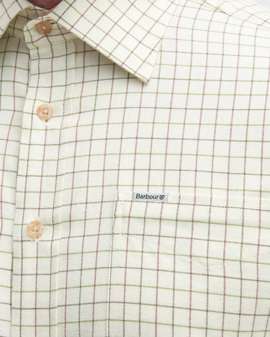 Barbour Field Tattersall Regular Shirt, green/brown