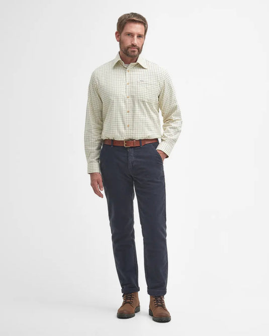 Barbour Field Tattersall Regular Shirt, green/brown
