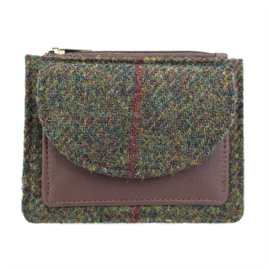 Harris Tweed Rory Coin-Card Purse, green check