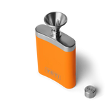 Yeti Rambler Flask, king crab orange/upland bird