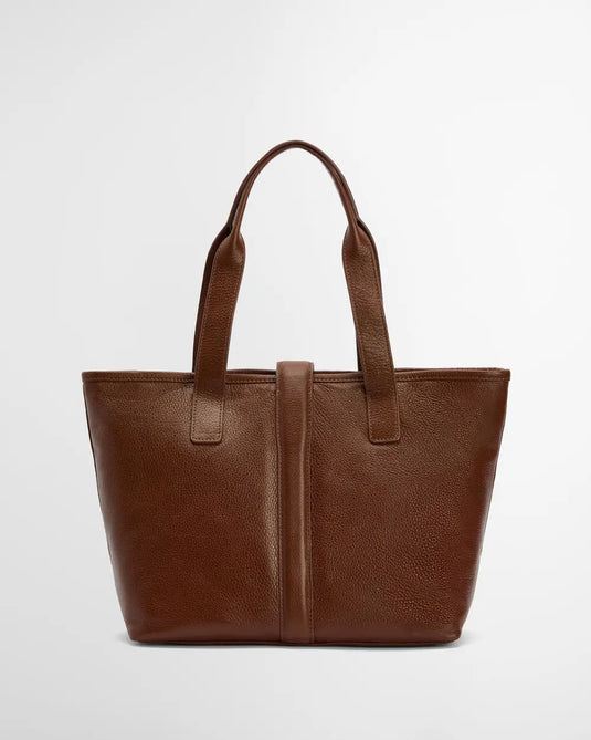 Barbour Alder Leather Tote Bag, brown