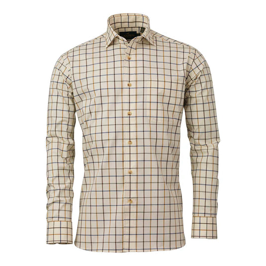 Laksen Axel Sporting Stretch Shirt, mustard/brownie/cornflower/forest