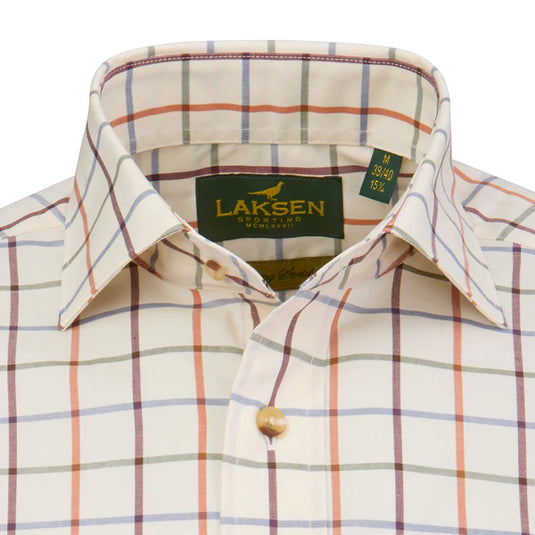 Laksen Dawson, Sporting Stretch Shirt, burnt orange/cornflower/bordeaux/forest