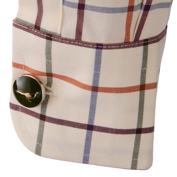 Afbeelding laden in Galerijviewer, Laksen Dawson, Sporting Stretch Shirt, burnt orange/cornflower/bordeaux/forest

