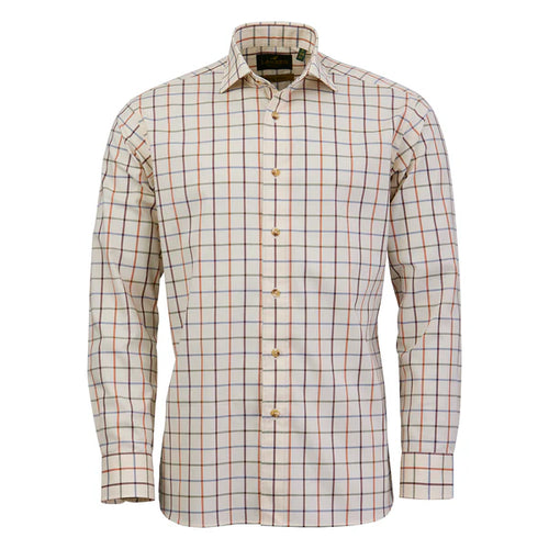 Laksen Dawson, Sporting Stretch Shirt, burnt orange/cornflower/bordeaux/forest