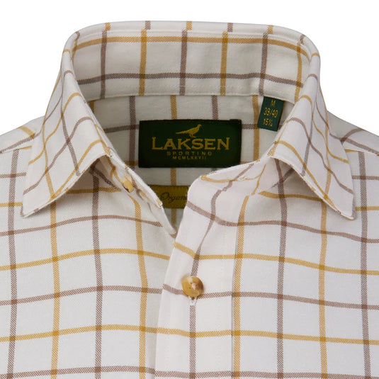 Laksen Edgar Brushed Organic Cotton Shirt, gorse/camel