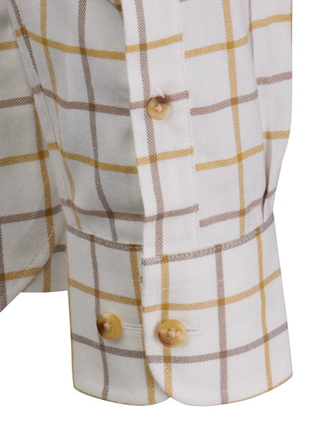 Laksen Edgar Brushed Organic Cotton Shirt, gorse/camel