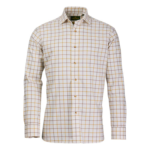 Laksen Edgar Brushed Organic Cotton Shirt, gorse/camel