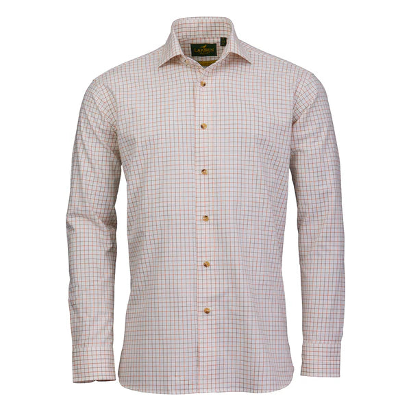 Laksen Harvey Cotton Wool Shirt, burnt orange/rum