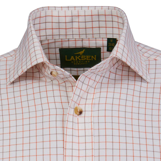 Laksen Harvey Cotton Wool Shirt, burnt orange/rum