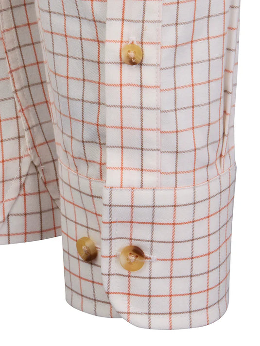 Laksen Harvey Cotton Wool Shirt, burnt orange/rum