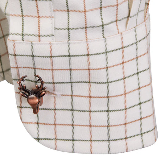 Laksen Irving Cotton Wool Shirt, olive/rum