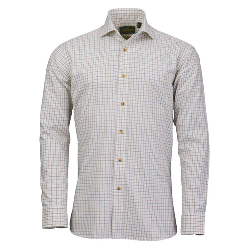 Laksen Irving Cotton Wool Shirt, olive/rum