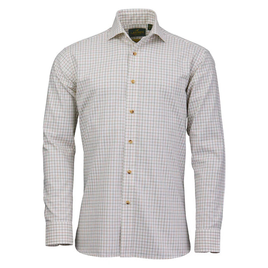 Laksen Irving Cotton Wool Shirt, olive/rum