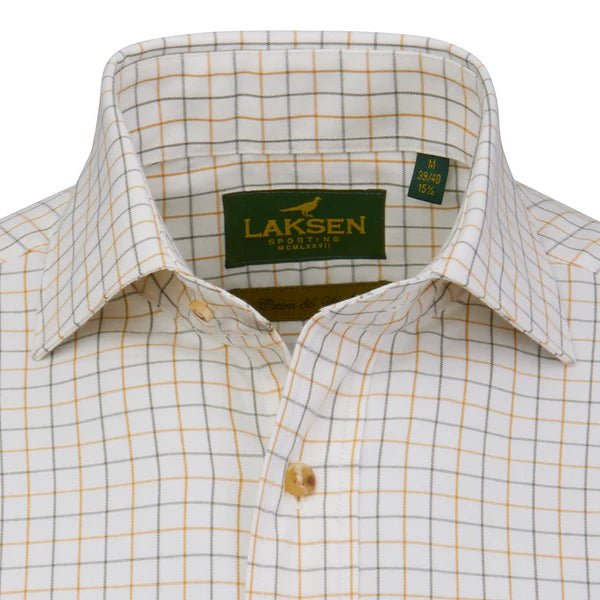 Afbeelding laden in Galerijviewer, Laksen Jerrod Cotton Wool Shirt, gorse/olive
