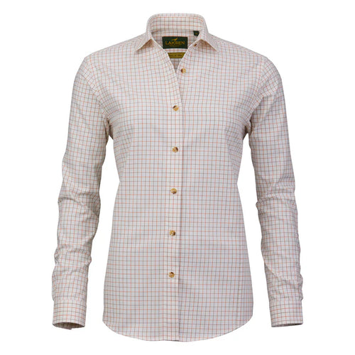 Laksen Haley Cotton Wool Shirt, burnt orange/rum